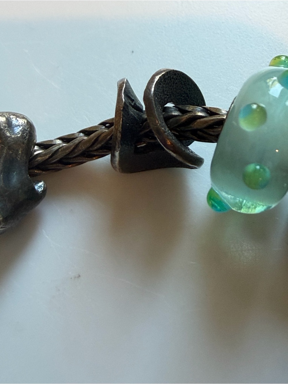 Trollbeads Bracelet with 10 Vintage Beads, Sterling Silver Chain - Picture 10 of 16